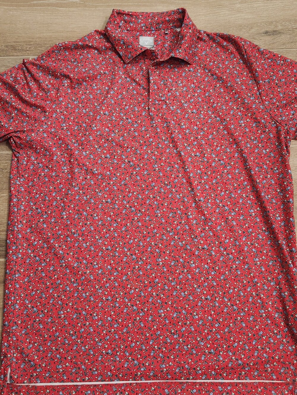 Callaway Red Cocktail Pattern Golf Polo Shirt